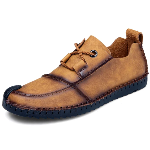 Light Brown casual ZFTL/Новинка; Весенняя Мужская обувь ручной работы в британском стиле; повседневная мужская обувь; водонепроницаемые мокасины; обувь для вождения отдыха из натуральной кожи; 021 - Цвет: Light Brown casual