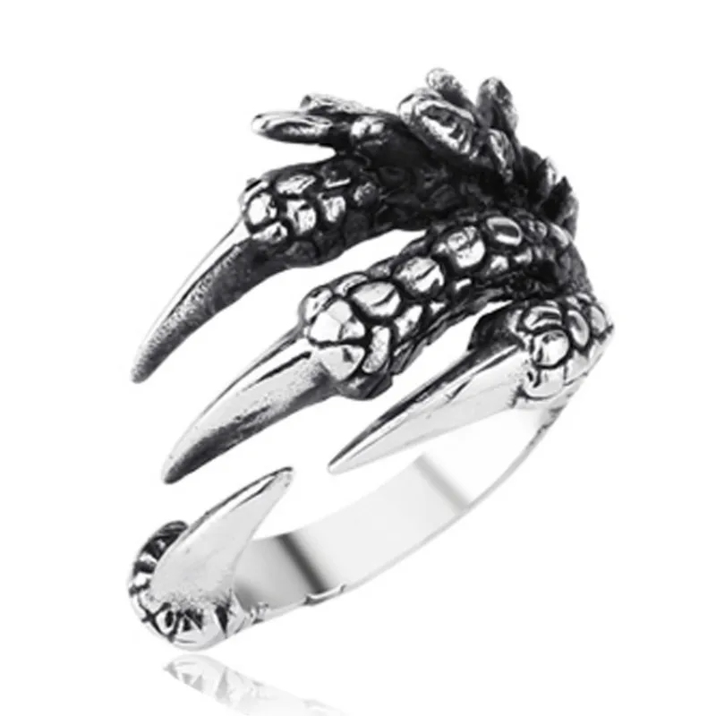 New Fashion Rock Punk Ring Stainless Steel Dragon Claws Personality iker Men Rings Vintage Gothic Jewelry | Украшения и