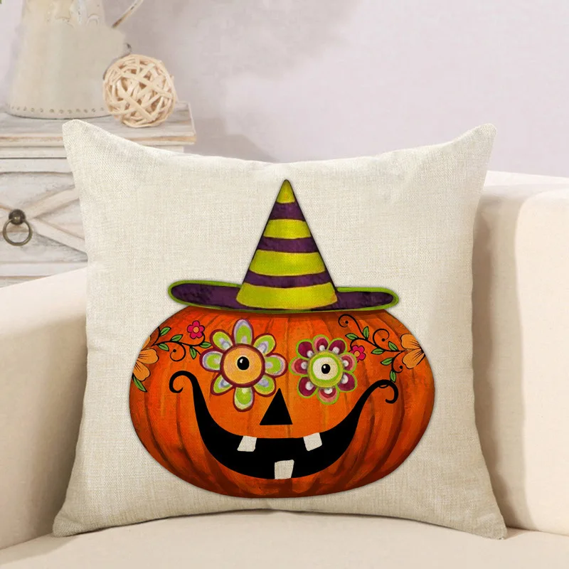 LDAJMW2018 New Halloween Pumpkin Pillowcase Digital Printing Linen Cotton Sleeping Lunch Break Room45X45cm | Дом и сад