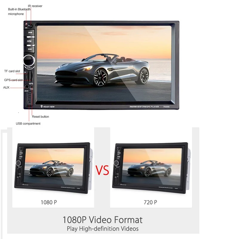 Univeral 2 DIN Автомагнитолы MP5 DVD видео плеер 1080P HD Сенсорный экран gps Навигация USB MP4/MP5