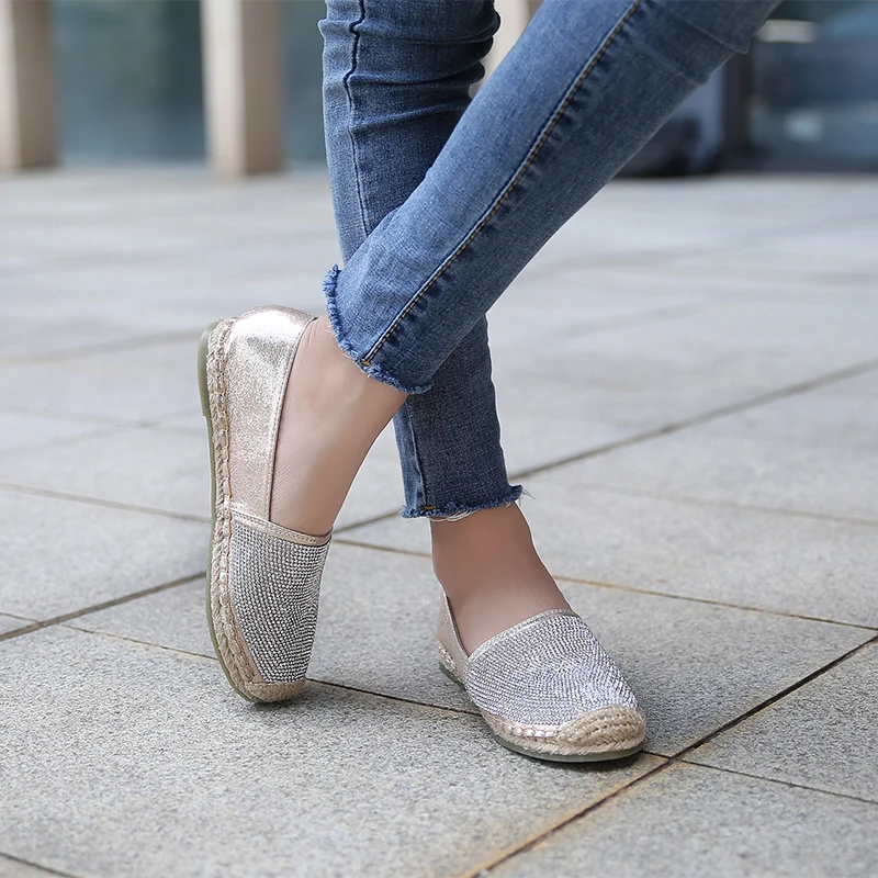 Женские лоферы в рыбацком стиле на плоской подошве с круглым носком для