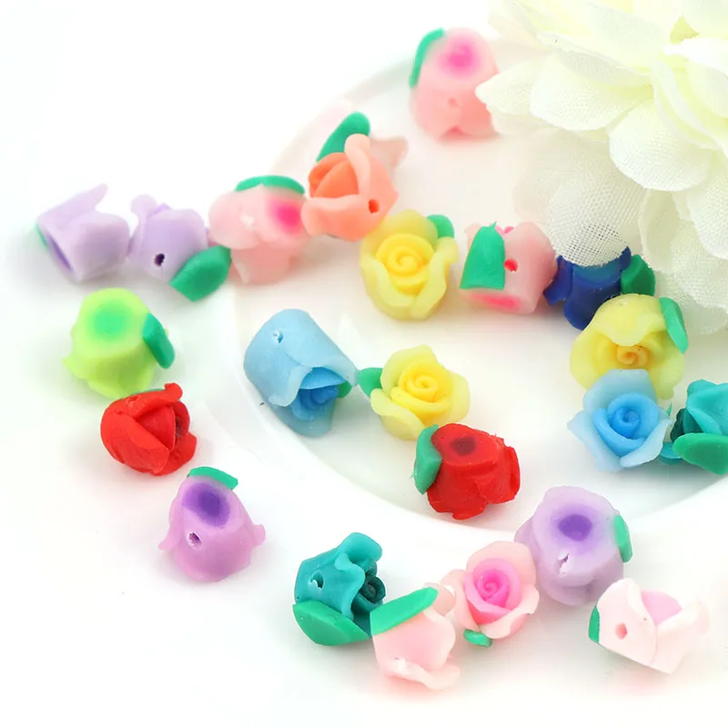 Мини полимерная глина для изготовления игрушек 10 шт. каваи розовые цветы Flatback