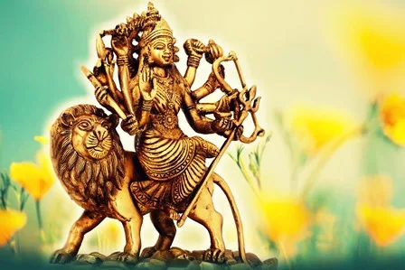 Красивая богиня статуя Дурга религия 4 размера Настенный декор холст плакат