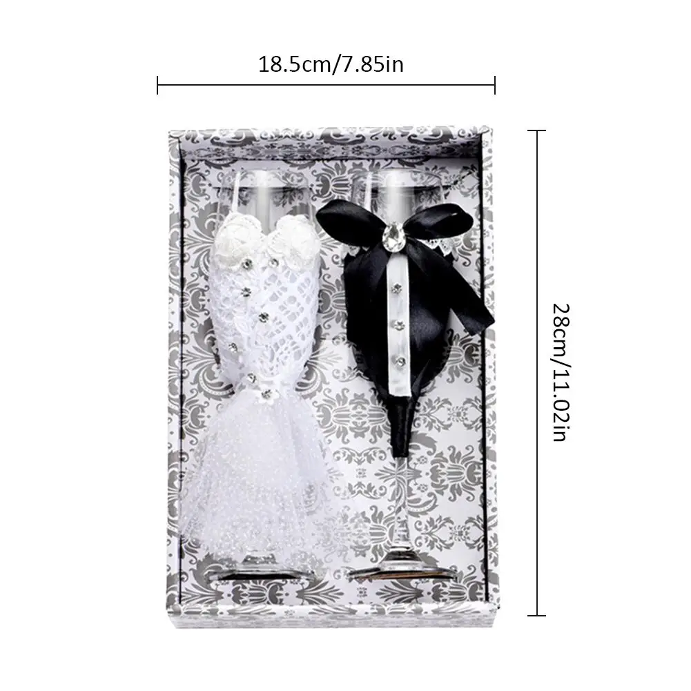 1 пара свадебных бокалов Свадебные бокалы для вина и шампанского набор чашек