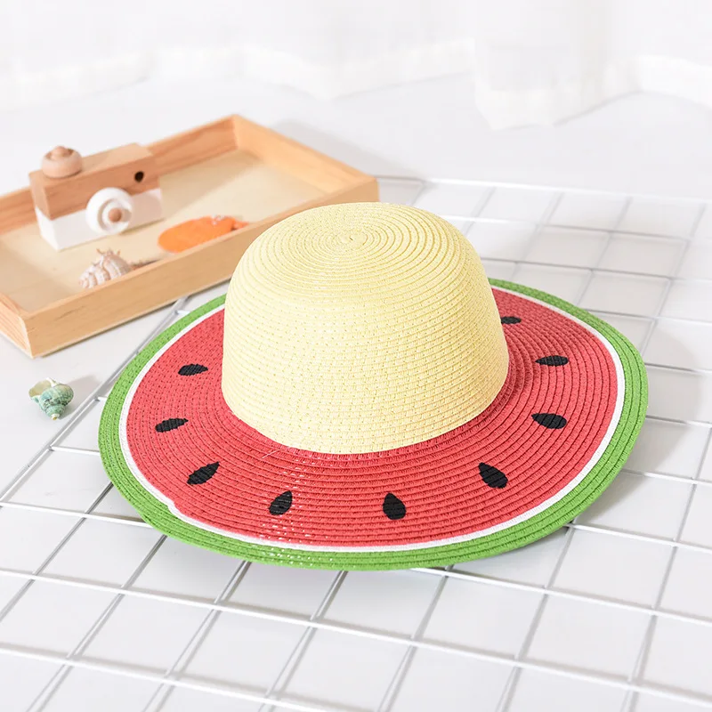 Летняя Женская Складная цветная шапка с дизайном арбуз креативная фруктовая