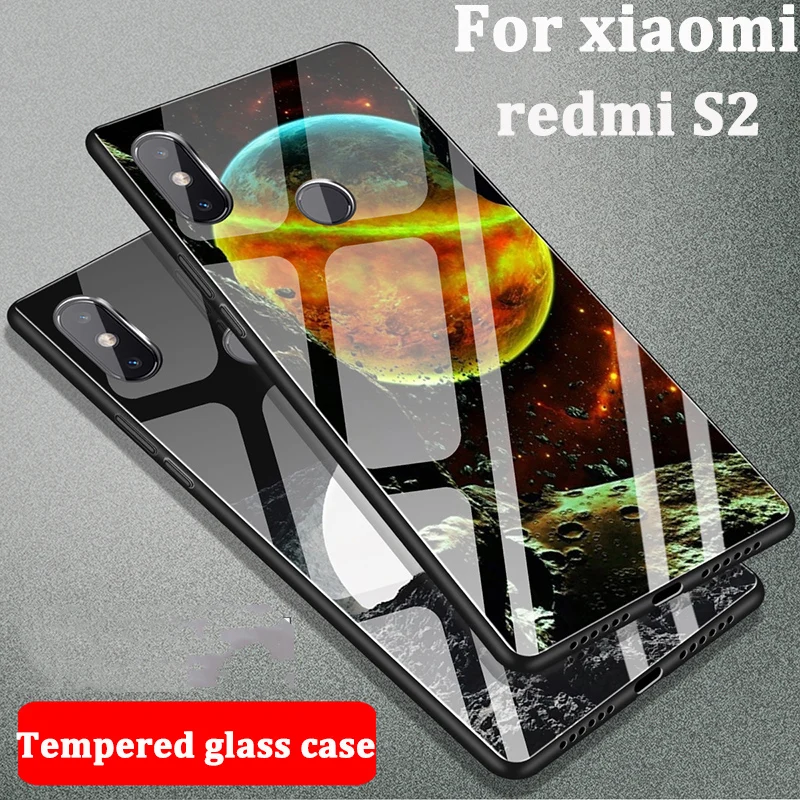 Чехол из закаленного стекла для Xiaomi Redmi S2 стеклянный чехол RedmiS2 защитная задняя