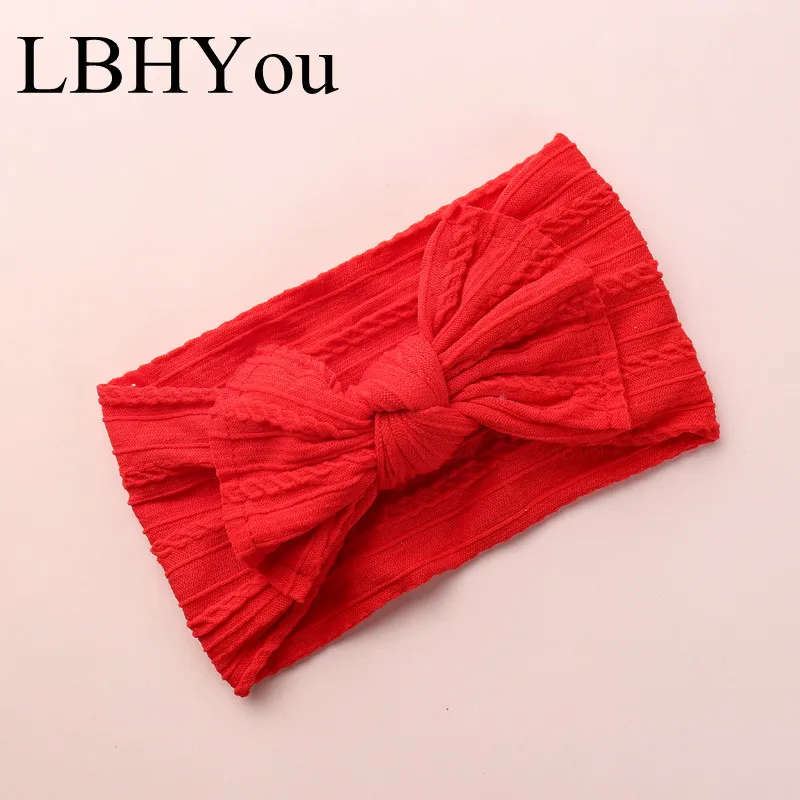 as pic 1 шт. нейлоновые повязки на голову с оплеткой, вязаные банты, широкая нейлоновая повязка на голову, тюрбан для маленьких девочек, аксессуары для волос, 27 цветов - Цвет: as pic