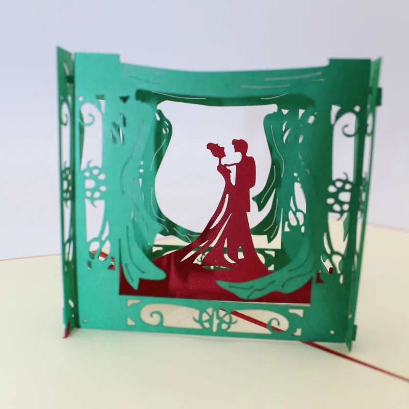 (10 шт./лот) 3D всплывающие Бумажные скульптуры ремесло счастливых влюбленных