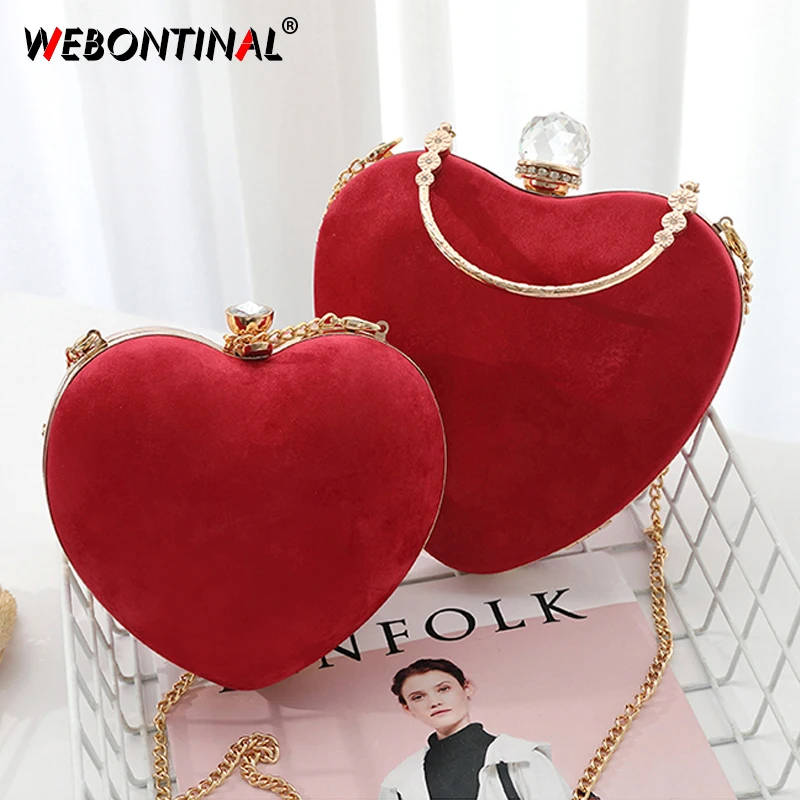 WEBONTINAL Heart shaped Minaudiere Женские Элегантные Сумка для банкета женские качественные