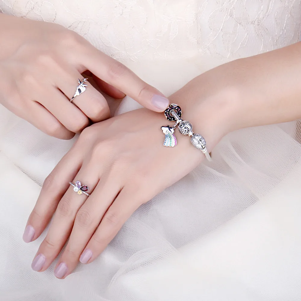 JewelryPalace 925 пробы серебро многоцветный эмаль пончик шоколадный Шарм Бусины Fit