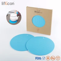 liflicon round pure silicone bowl mats heat insulation non slip pads modern cup coaster creative table mat think pot trivet hole