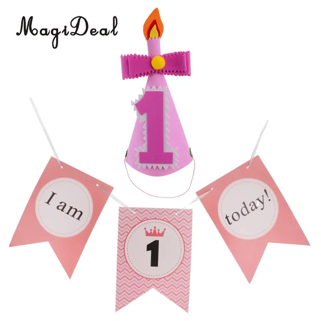 Шапочка для первого дня рождения маленьких мальчиков и девочек + I AM 1 TODAY