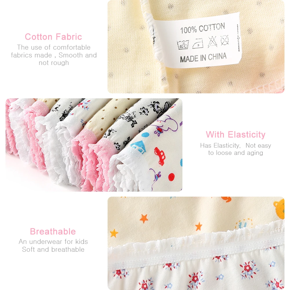 Bragas de algod&oacute;n para ni&ntilde;as, ropa interior para adolescentes, pantalones cortos, 6 unids/lote-2