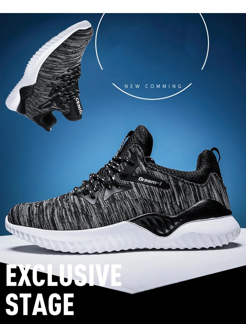 VESONAL/дышащие кроссовки Flyknit; мужская повседневная обувь для взрослых; сезон лето-осень; Мужская обувь для бега; прогулочная обувь; большие размеры 39-47