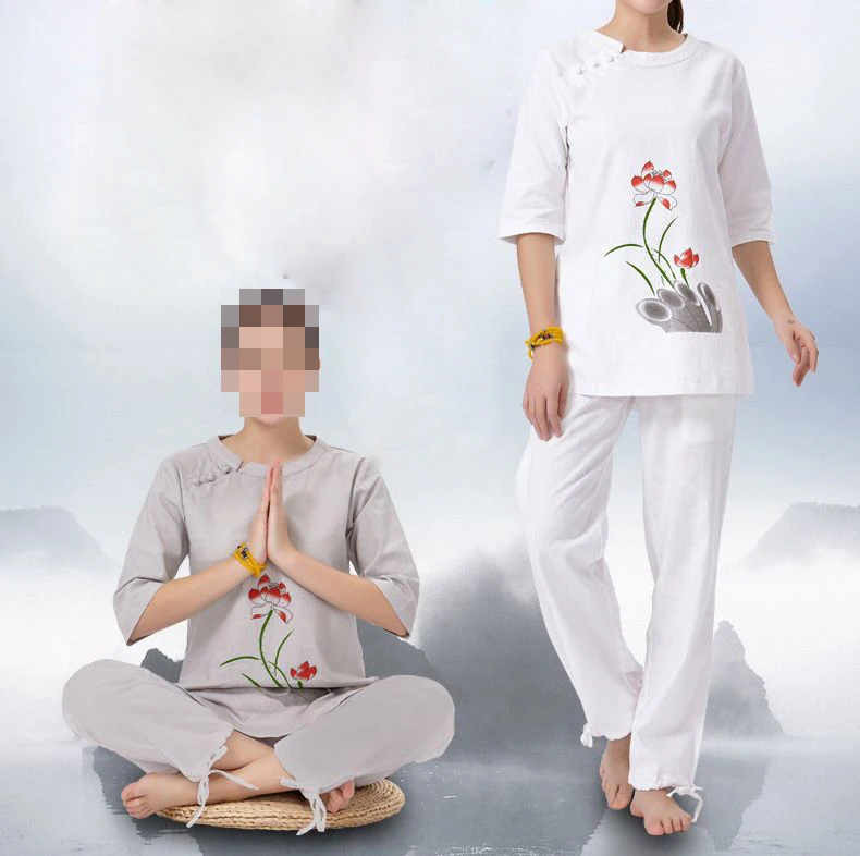 Женский костюм для йоги униформа медитации из хлопка и льна |