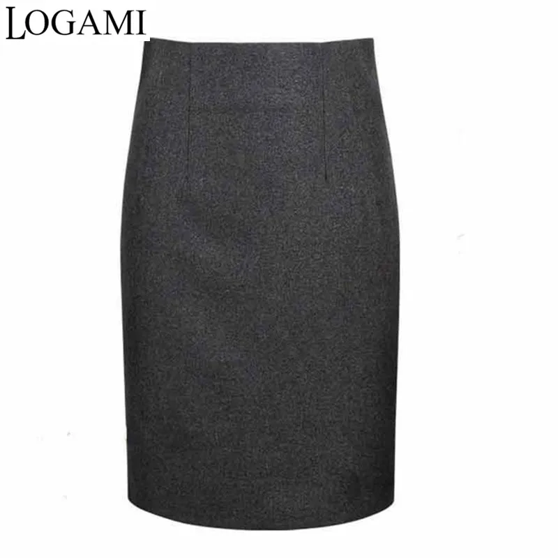 

Autumn Winter High Waist Pencil Skirt Wool Sexy Bodycon Skirts Womens Midi Skirt Office Ladies Saia Faldas 2016