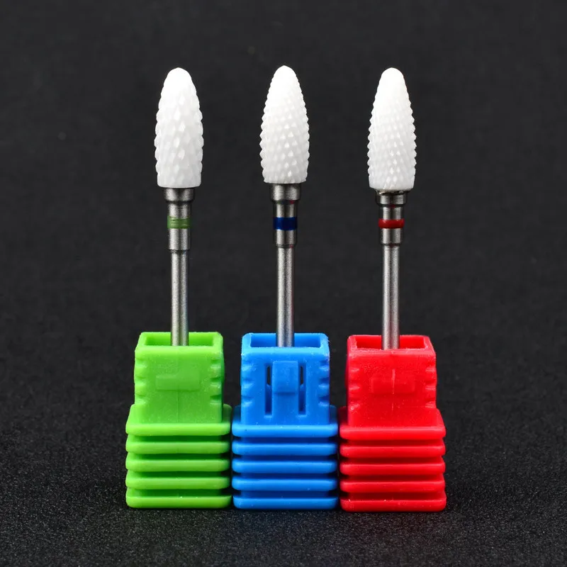 

Nail Art Drill Bit Ceramic Nozzle Remove Acrylic Polish Mill Cutters For Electric Drills Manicure Machine Accessories SS