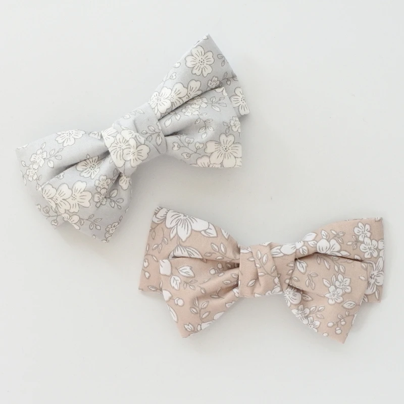 Заколки для волос с милым цветочным принтом и бантом эксклюзивные заколки