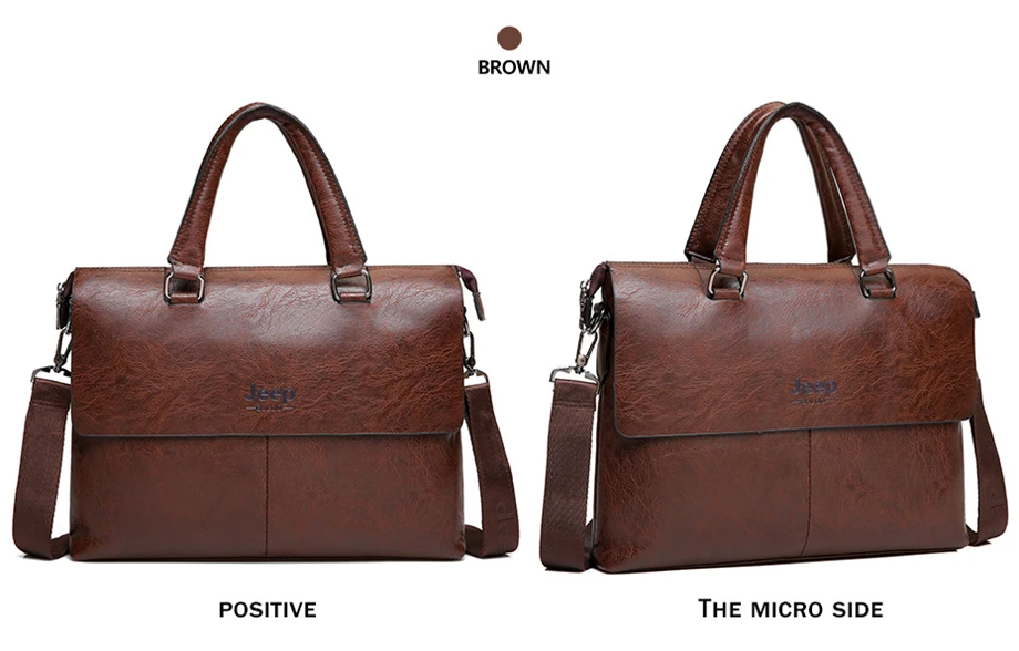 JEEP BULUO, мужской портфель, модные сумки для мужчин, Sacoche Homme Marque, мужская кожаная сумка для документов А4, ts 1", для ноутбука, 6015