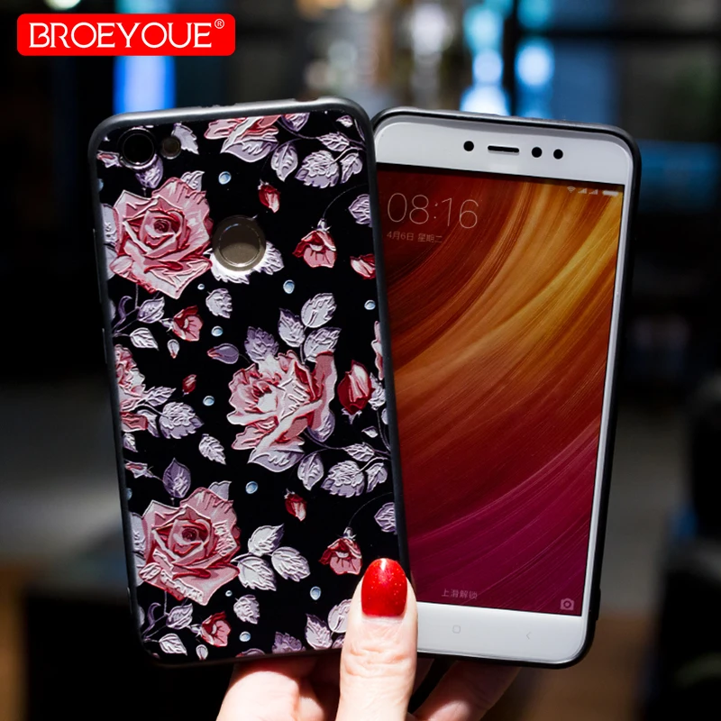 Чехол BROEYOUE для Xiaomi Redmi 4X 4A 5A Note 5 3 Pro Plus 4 Mi A1 5X 5S 6 3D чехол с цветочными рисунками из