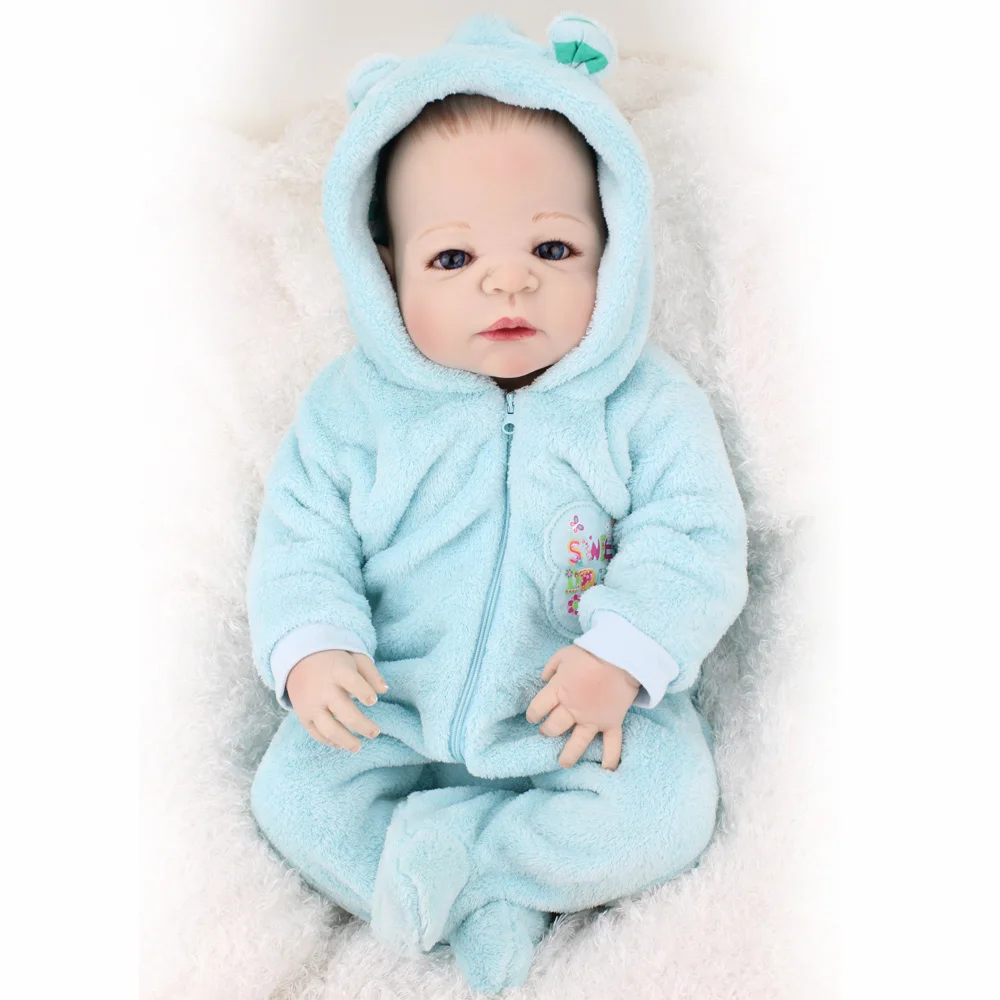 NPKDOLL 22 дюймов Reborn Baby Doll 55 см синего цвета для мальчиков полный винил ручной работы