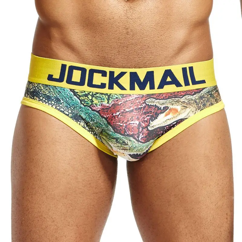 Бренд jockmail сексуальные мужские трусы брифы кальсоны слипы с принтом calcinha Cueca Gay