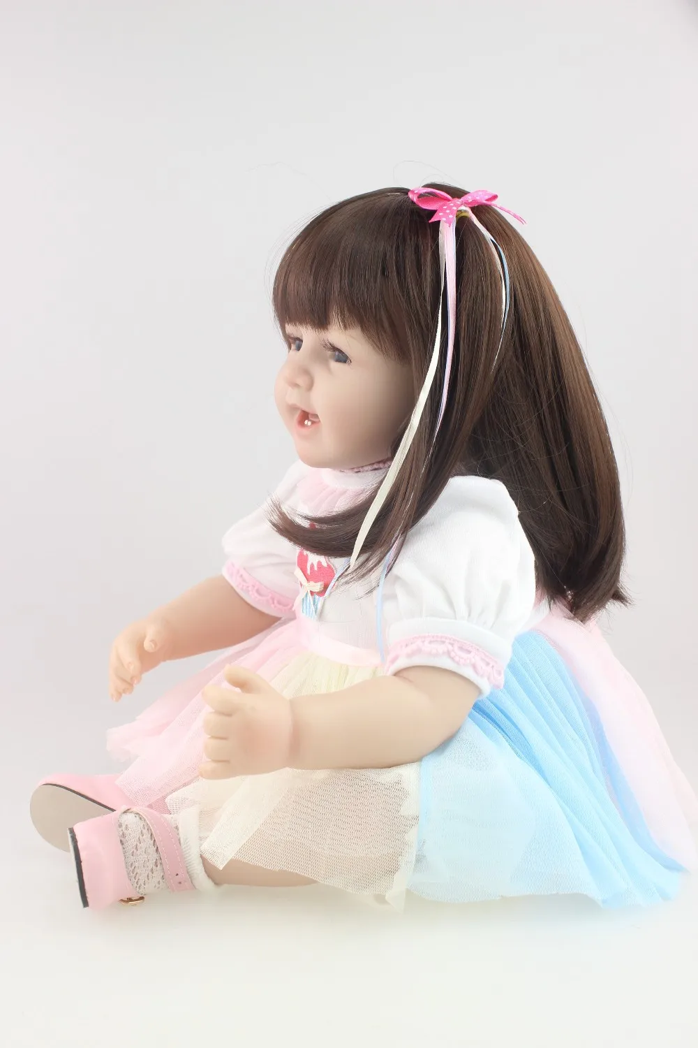 NPK 55 см милая кукла Bebes Reborn Мягкая силиконовая игрушка для мальчиков и девочек Reborn Baby Doll подарок для детей bonucas возрождённая