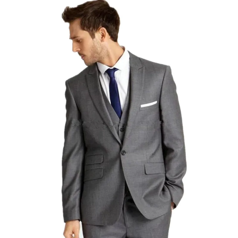 Классические костюмы темно серого цвета модные мужские смокинги для жениха