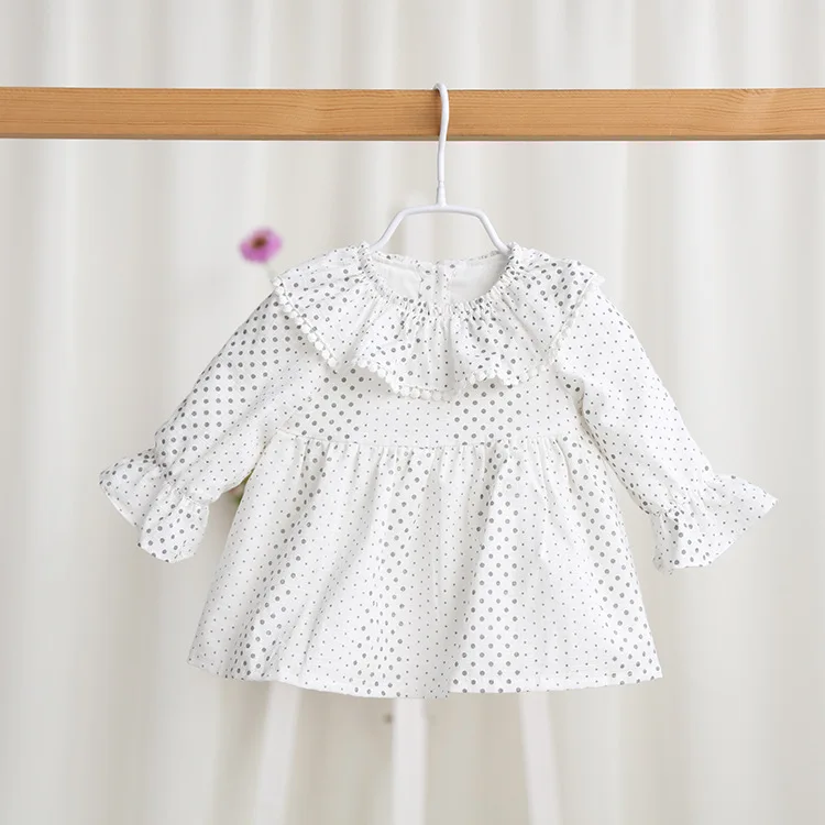 Idea2017 весенне-осеннее платье принцессы для маленьких девочек модное в горошек с