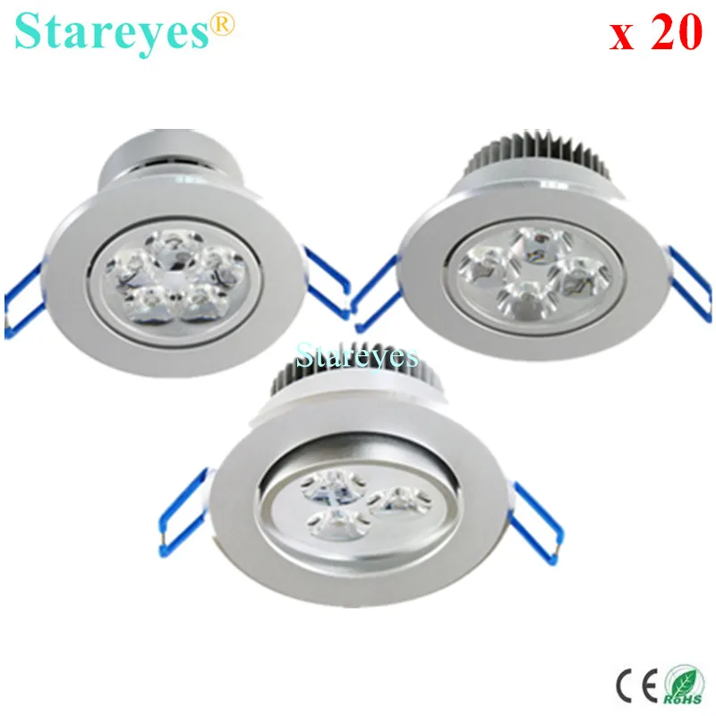 Бесплатная доставка 20 шт. 5 Вт 4 3 фотолампа повышенной яркости потолочная лампа