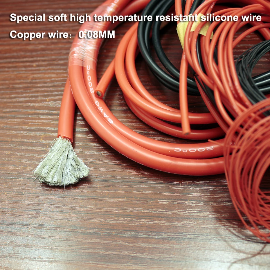 

5 м/лот сверхмягкий высокотемпературный силиконовый провод Rc 8 10awg 12 14 16 18awg 20 22 24 26 красный черный