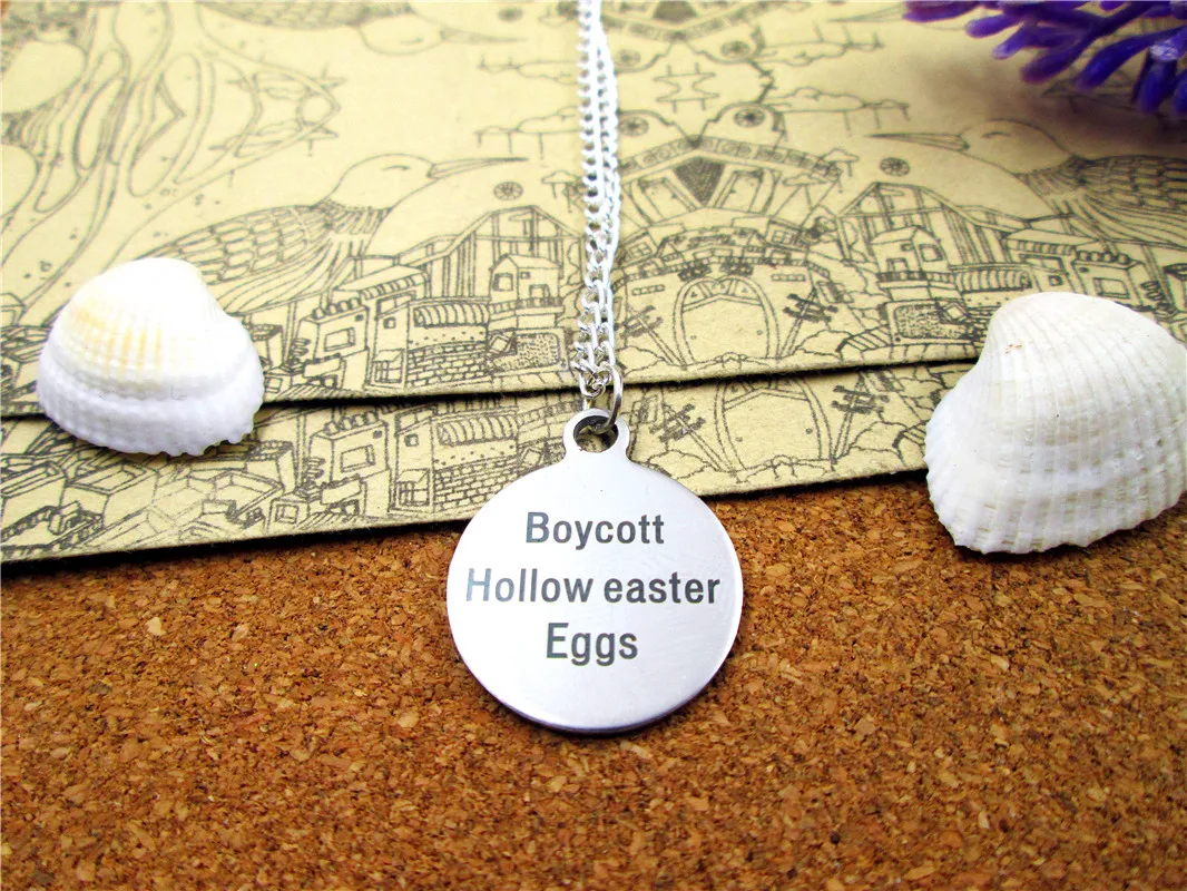 3 шт./лот модное ожерелье из нержавеющей стали &quotбойкот полые пасхальные яйца&quot