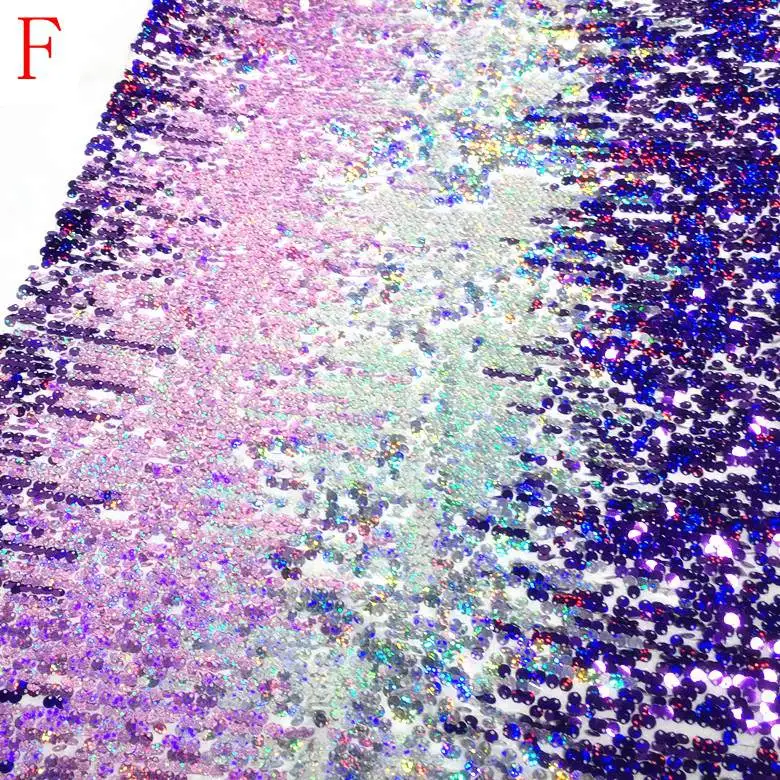 F GLace 1 год/лот эластичная градиентная 9 цветов Волшебная блестящая ткань с вышивкой эластичная сетчатая ткань Высокое качество платье ткань с блестками TX802 - Цвет: F