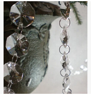 50 м/лот 14 мм акриловые Восьмиугольные хрустальные гирлянды из бусин Прозрачные