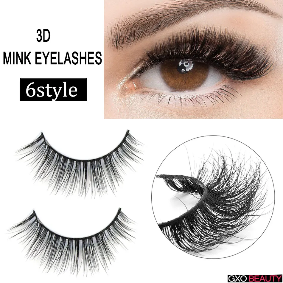 GXO красоты Eyelahses 3D норки ресницы натуральных ресниц ручной работы Длинные