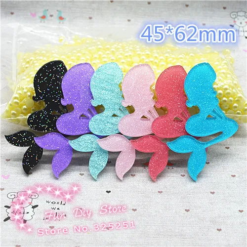 Разноцветный акриловый Блестящий наполнитель Русалка плоская задняя