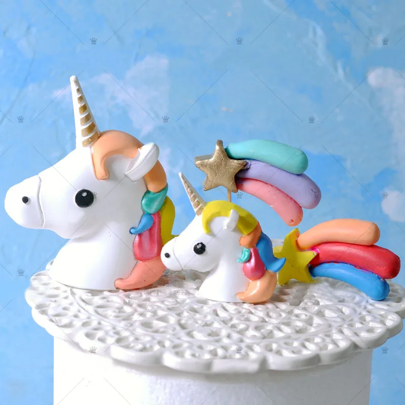

minsunbak Chocolate Mold Unicorn Rainbow Meteor Silicone Mould Cake Fondant Decoration Tool Sugarcraft