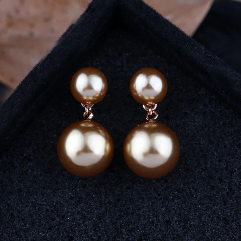 MIGGA элегантные Двойные серьги гвоздики цвета розового золота для женщин и