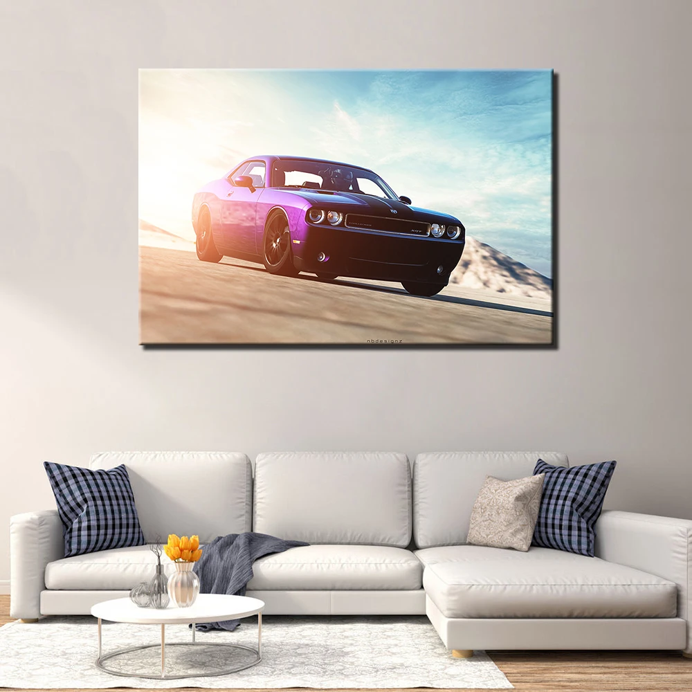 Dodge Challenger мускулистый автомобиль плакат и печать Картина на холсте украшение