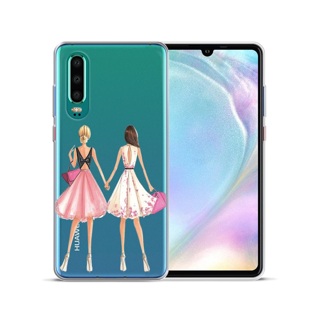 Модный стильный Парижская Девушка Силиконовый чехол для Huawei P30 Lite Pro Honor 10i 10 i View 20