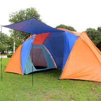 5 8 person big camping tent double layer waterproof two bedrooms travel tent for family party travel fishing 420x220x175cm