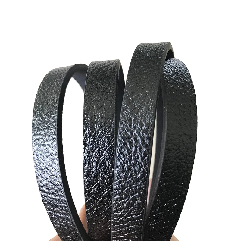 Black XCHARMS 10 мм плоский из искусственной кожи шнур и Веревка Diy ювелирных изделий Аксессуары, модные украшения изготовление браслетов материалы - Цвет: Black
