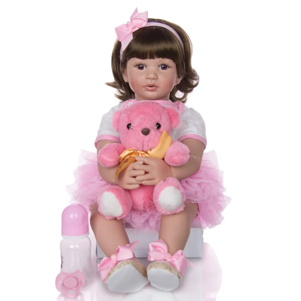 NPK Bebes Reborn Dolls силиконовые куклы для девочек хлопок тело 60 см новорожденный малыш