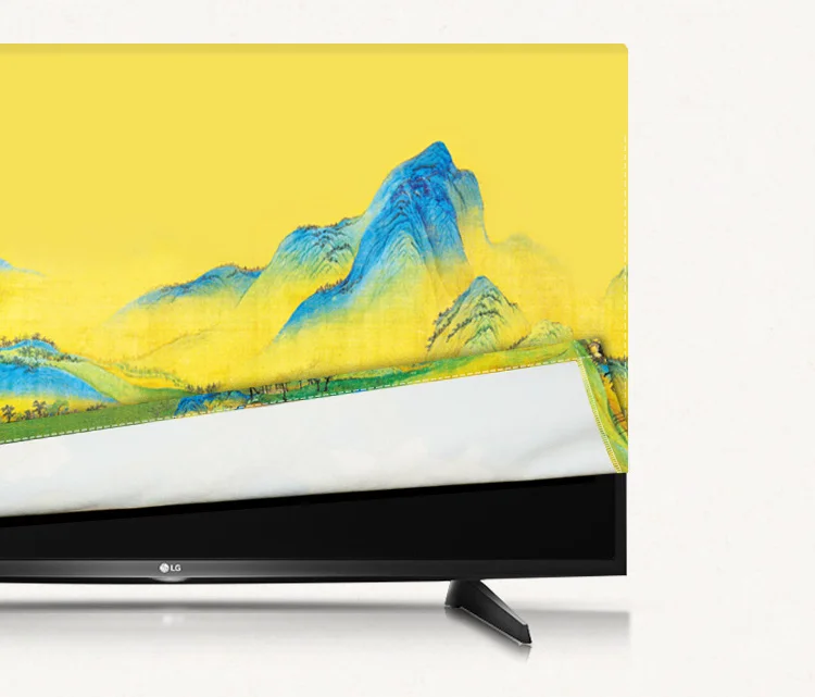 Сделанный на заказ 1"-80" 22 дюймов 75 дюймов экран lcd tv PC чехол декоративный капюшон занавеска пейзаж горный цветочный водонепроницаемый желтый
