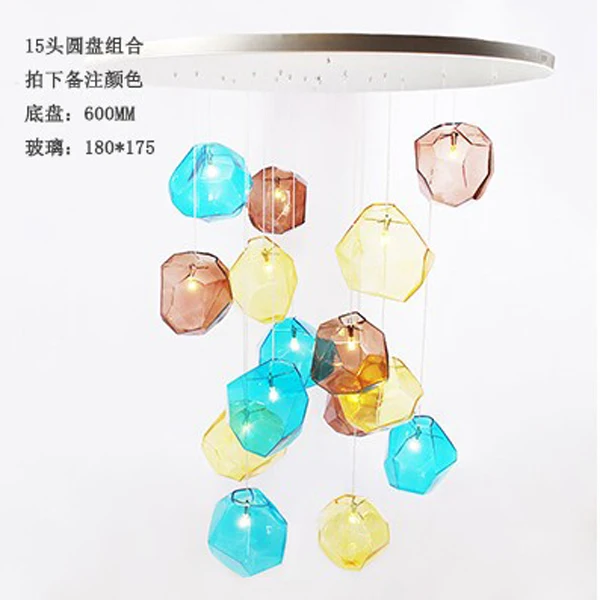 Скандинавские новые подвесные светильники с тремя камнями креативные для