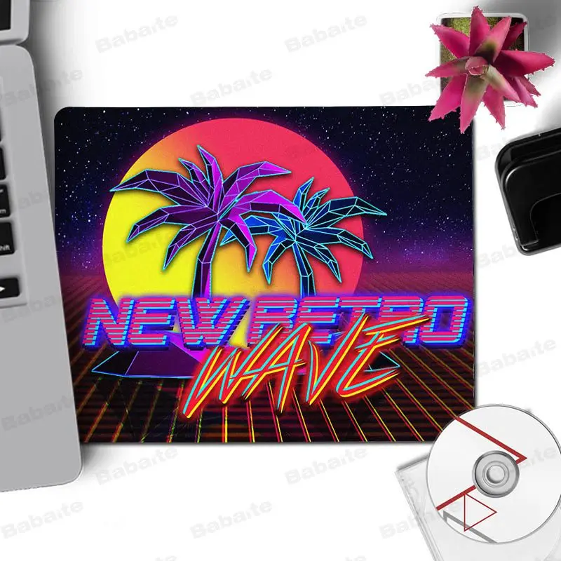 No LockEdge 18x22cm Babaite, новинка, retrowave, натуральный каучук, игровой коврик для мыши, Настольный коврик, резиновый, PC, компьютерный игровой коврик для мыши - Цвет: No LockEdge 18x22cm