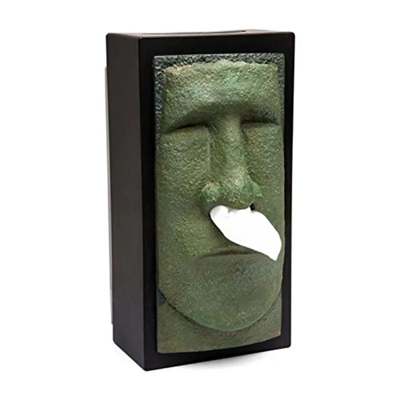 1 шт. Пасхальный остров голова Sir Tissue Box Пасхальный каменный остров статуя Голова рыцаря Tiki крышка креативный домашний офис держатель ткани