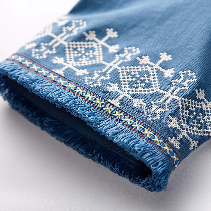 Женское винтажное платье с вышивкой ARTKA свободное Хлопковое капюшоном и коротким