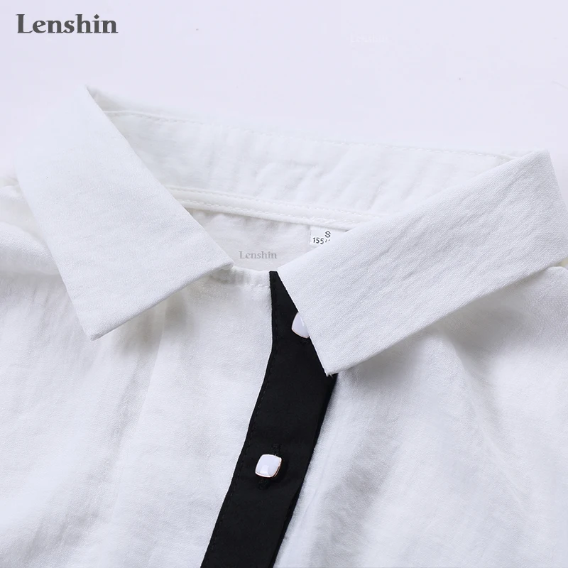 Lenshin мягкая и удобная рубашка дышащая белая блузка женская одежда Повседневный
