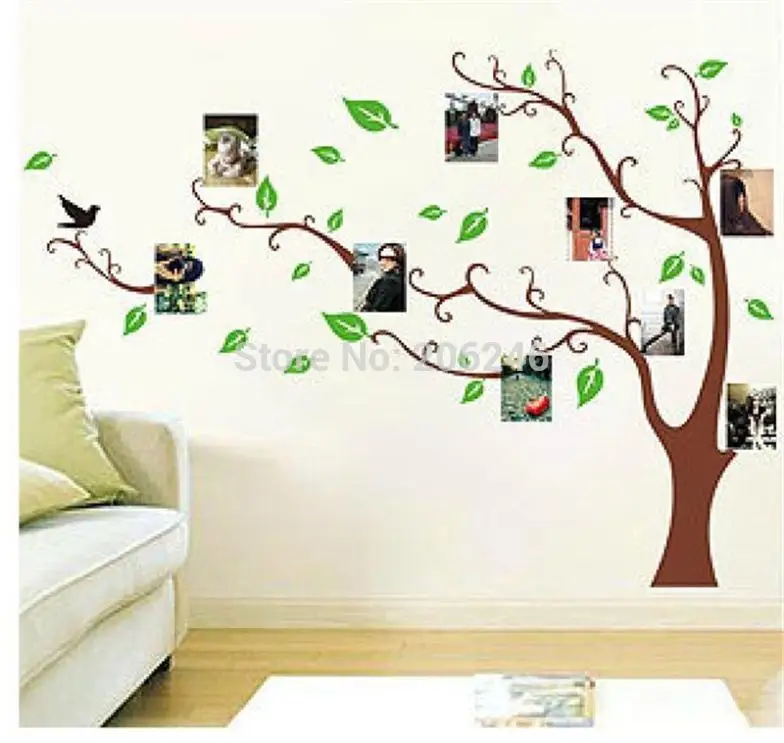 Большие размеры коричневый (черный) фоторамка дерево наклейки на стену Zooyoo94ab
